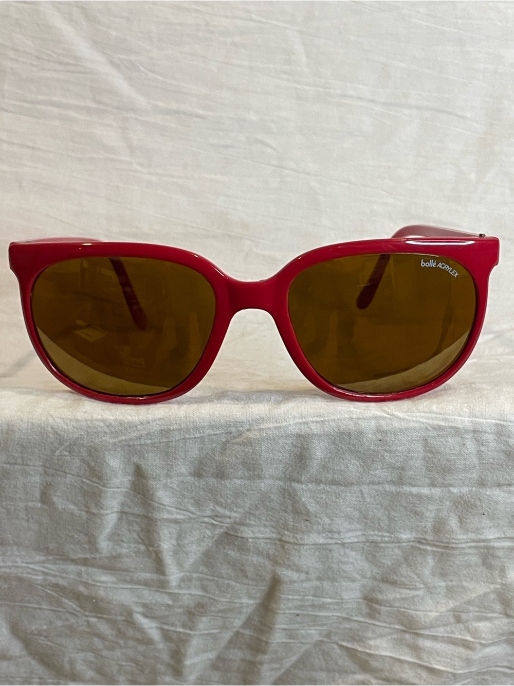 Vintage L.L.Bean Bolle Acrylex Red Sunglasses Brown Lens Retro 80s 90s